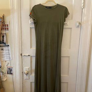 Vintage 2000s Ralph Lauren Polo Olive Maxi T-Shirt Dress - You'll Never Want to